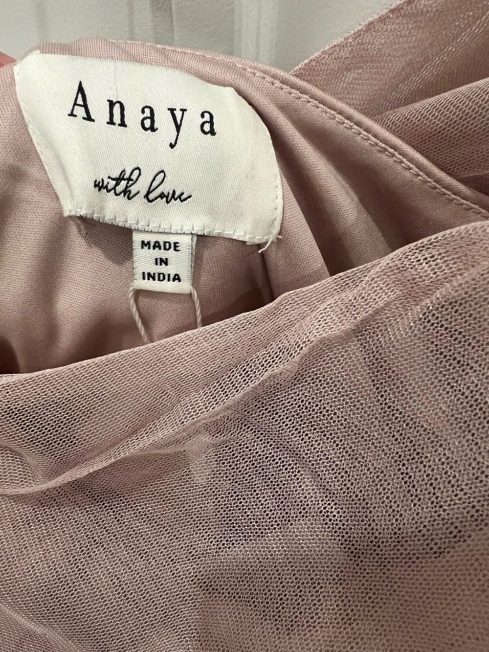 NWT Anaya Blush Tulle One Shoulder Dress Maxi Formal Bridesmaid Wedding Small - Picture 8 of 9